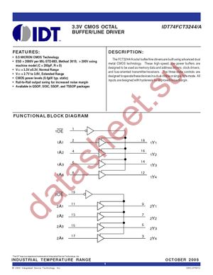 IDT74FCT3244PGG datasheet  